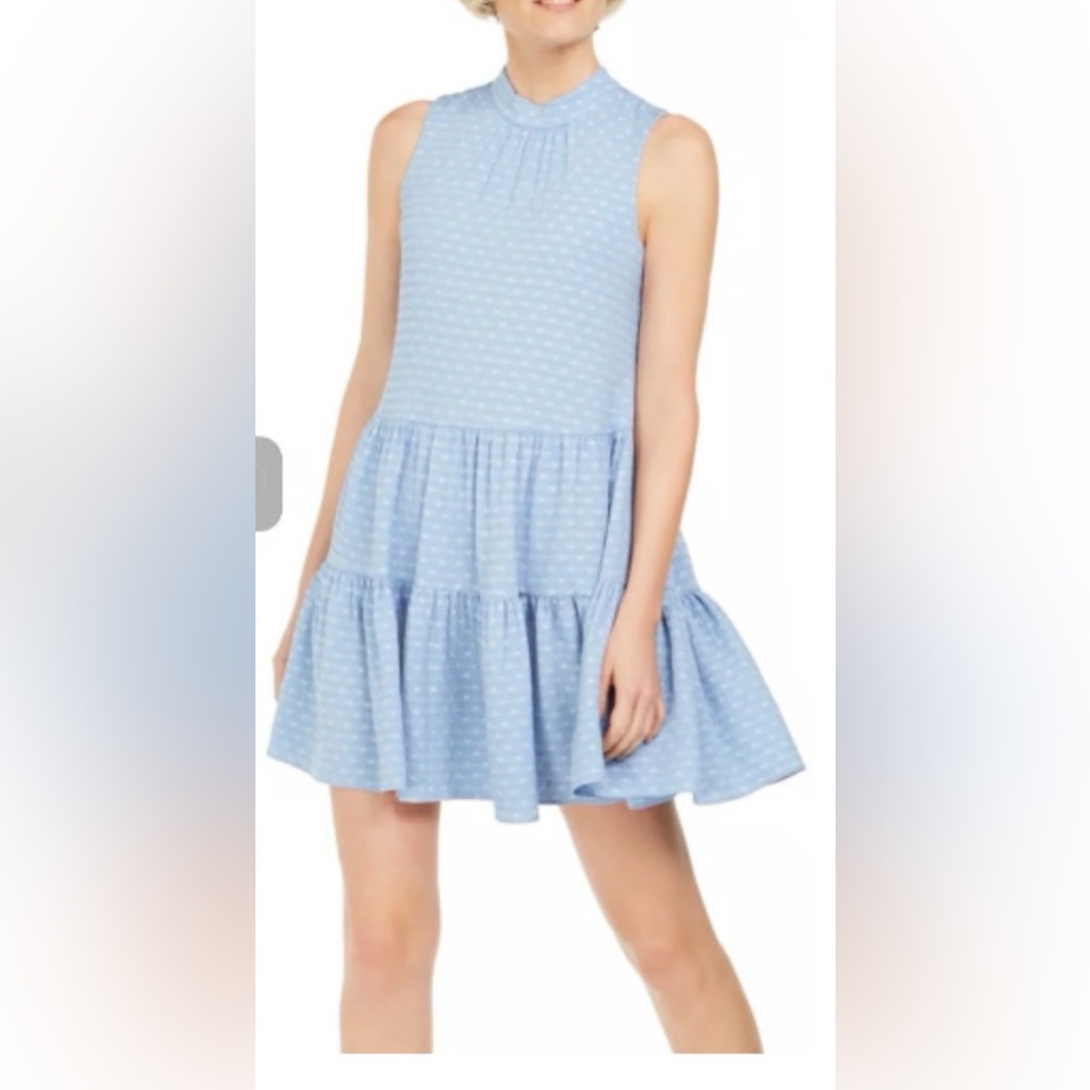 Calvin Klein Light Blue Sleeveless Tiered Dress